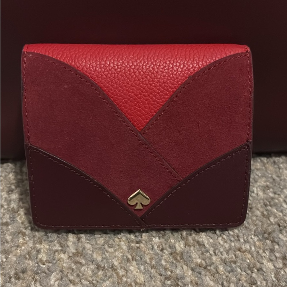 Kate Spade Red Wallet with Gold Accents